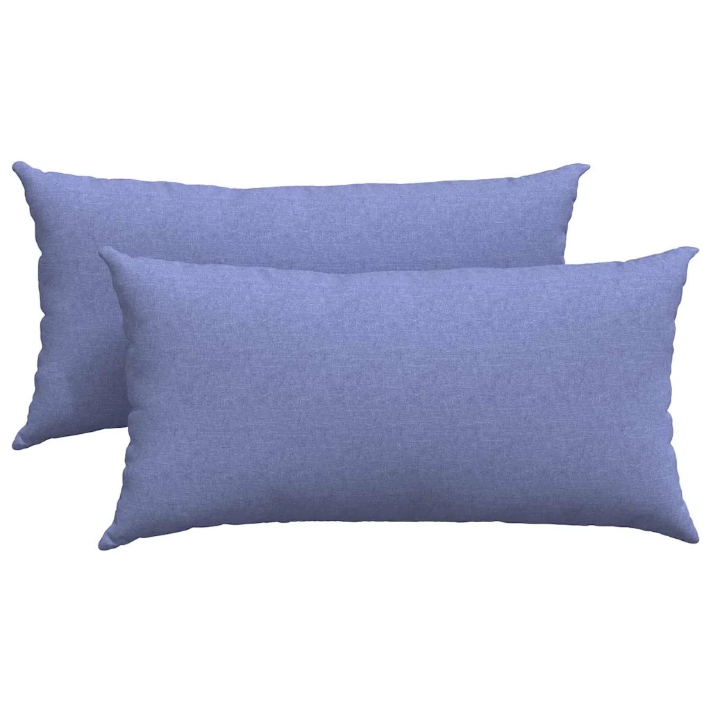 Cuscini da Divano 2 pz-Set di 2 Cuscini per Sofa Blu jeans 80 x 40 cm Tessuto