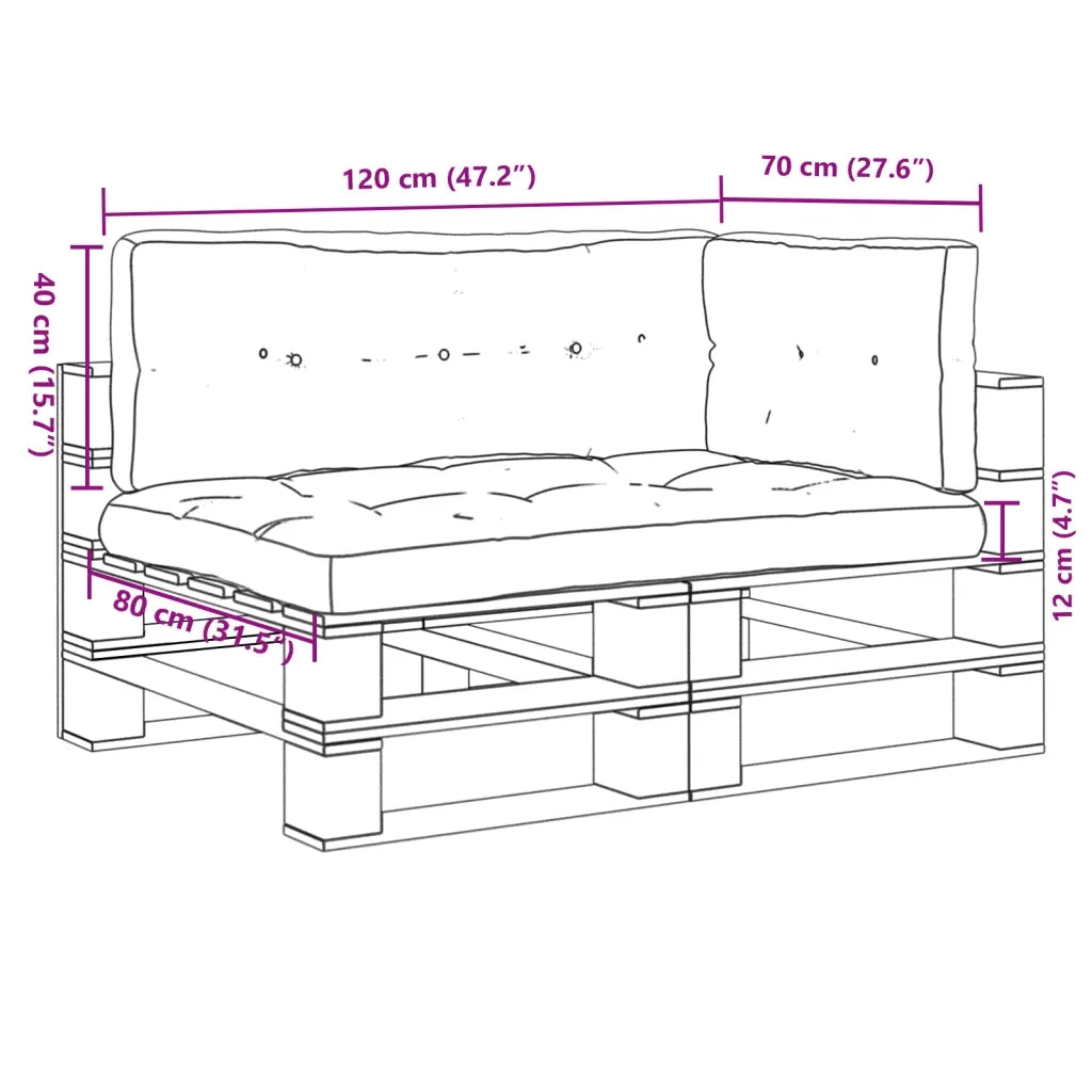 Cuscini per Pallet 3 pz Rossi in Tessuto 3217126