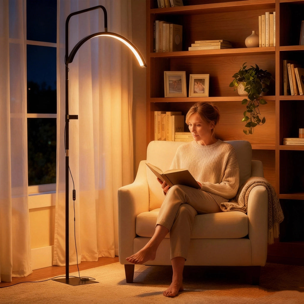 Lampada da terra LED rotativa 350¡ã ¨C Minimal ¨C nero, dimmerabile, 36 W