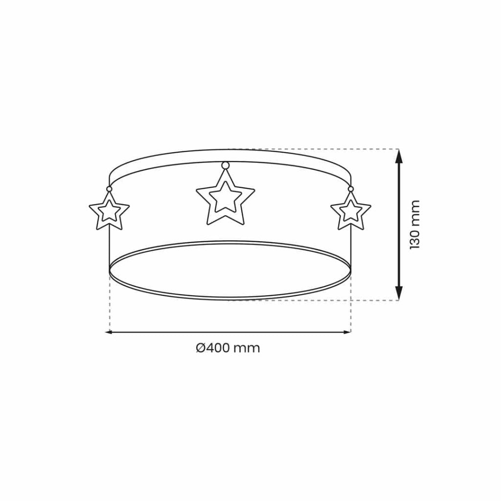 Plafoniera STAR blu/bianca 40cm 2xE27 Milagro MLP8281