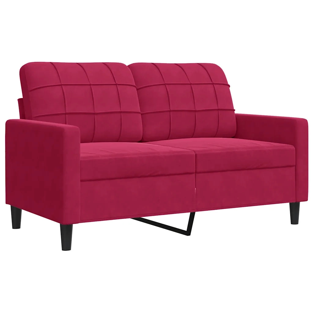 Divano a 2 Posti Rosso Vino 120 cm in Velluto 4007618