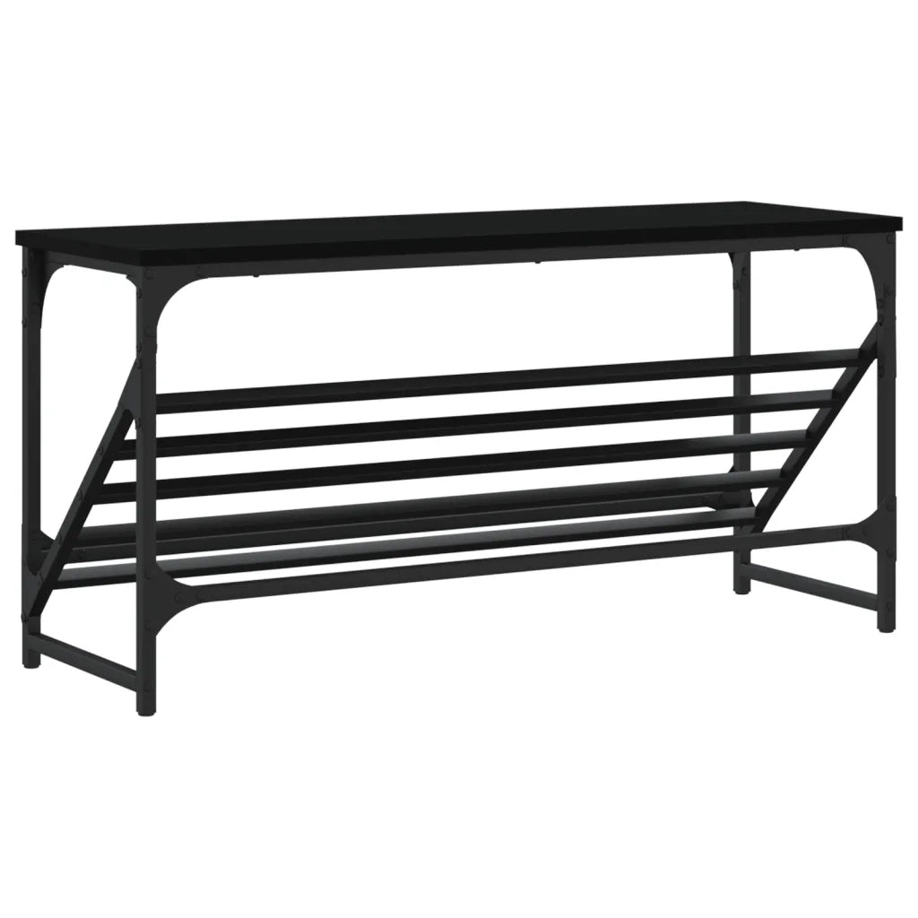 Scarpiera | Mobile per scarpe Nera 90x30x45 cm in Legno Multistrato
