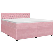 Letto box spring con materasso Rosa 180 x 200 cm Velluto 3451726