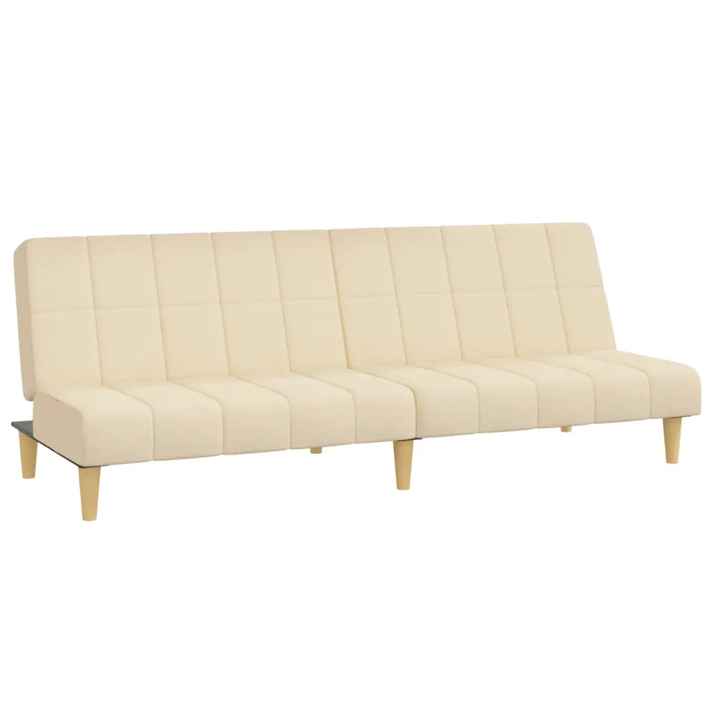 Divano letto | Sof¨¤ letto | Letto singolo a 2 Posti Crema in Tessuto
