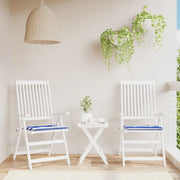 Cuscini per Sedia 2pz Strisce Bianche e Blu 50x50x3 cm Tessuto 361077