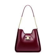 Borsa a tracolla da donna in vera pelle, colore rosso