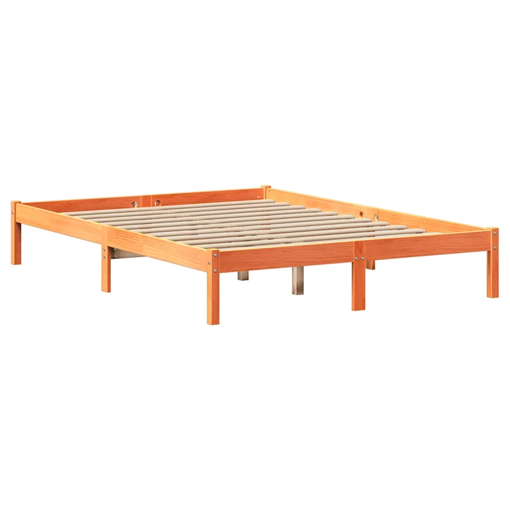 Letto senza Materasso-Struttura Letto Marrone Cera 120x200 cm in Legno di Pino 329658