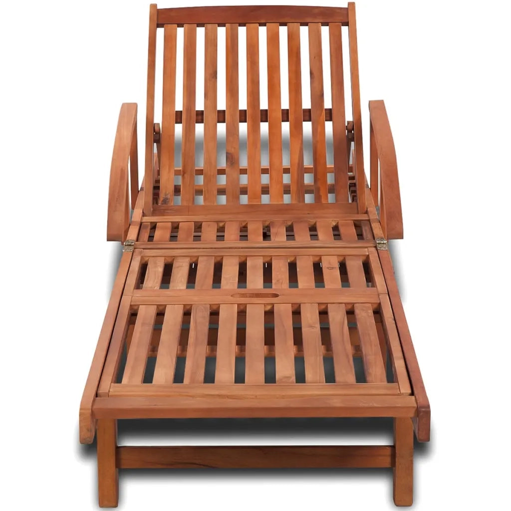Lettino Prendisole in Legno Massello di Acacia 41446