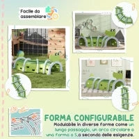 Tunnel per Bambini 3-6 Anni a Forma di Coccodrillo, Gioco per Interno ed Esterno in Plastica, Verde
