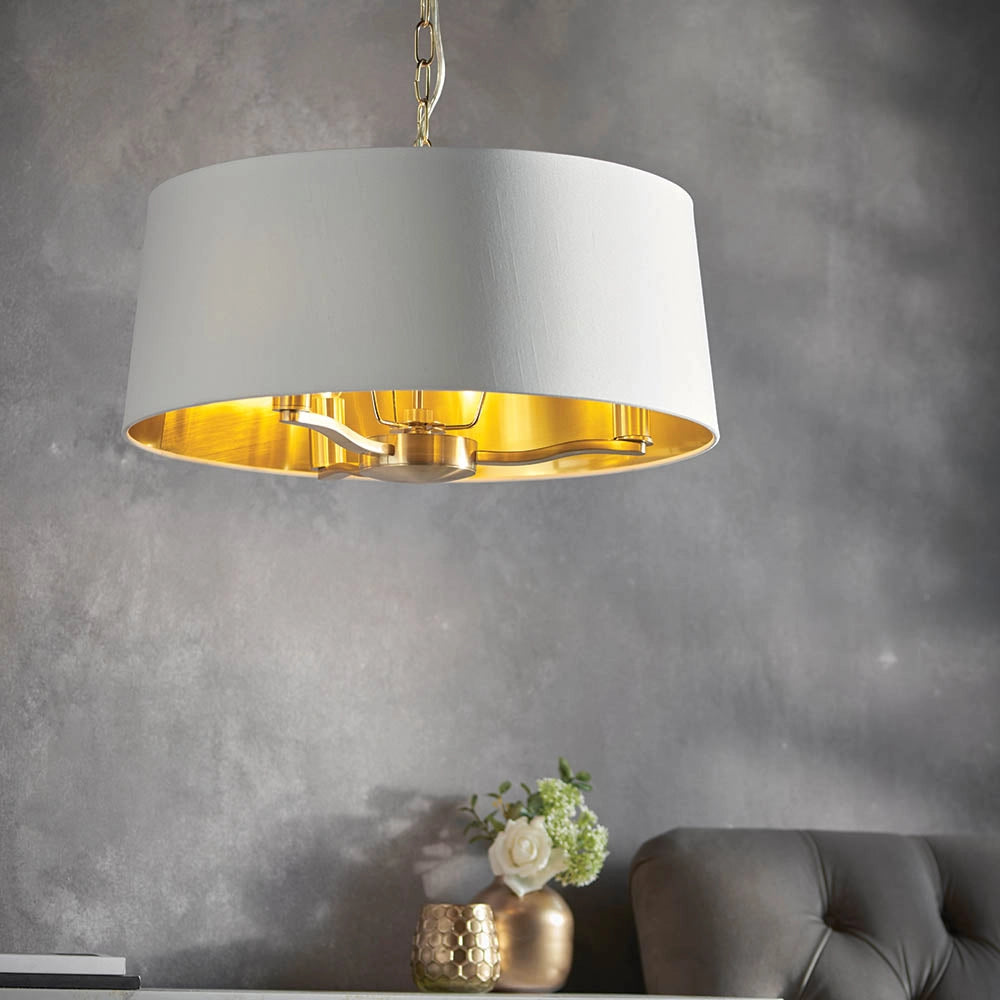 Lampadario Harvey Endon oro satinato bianco 3xE14 40W
