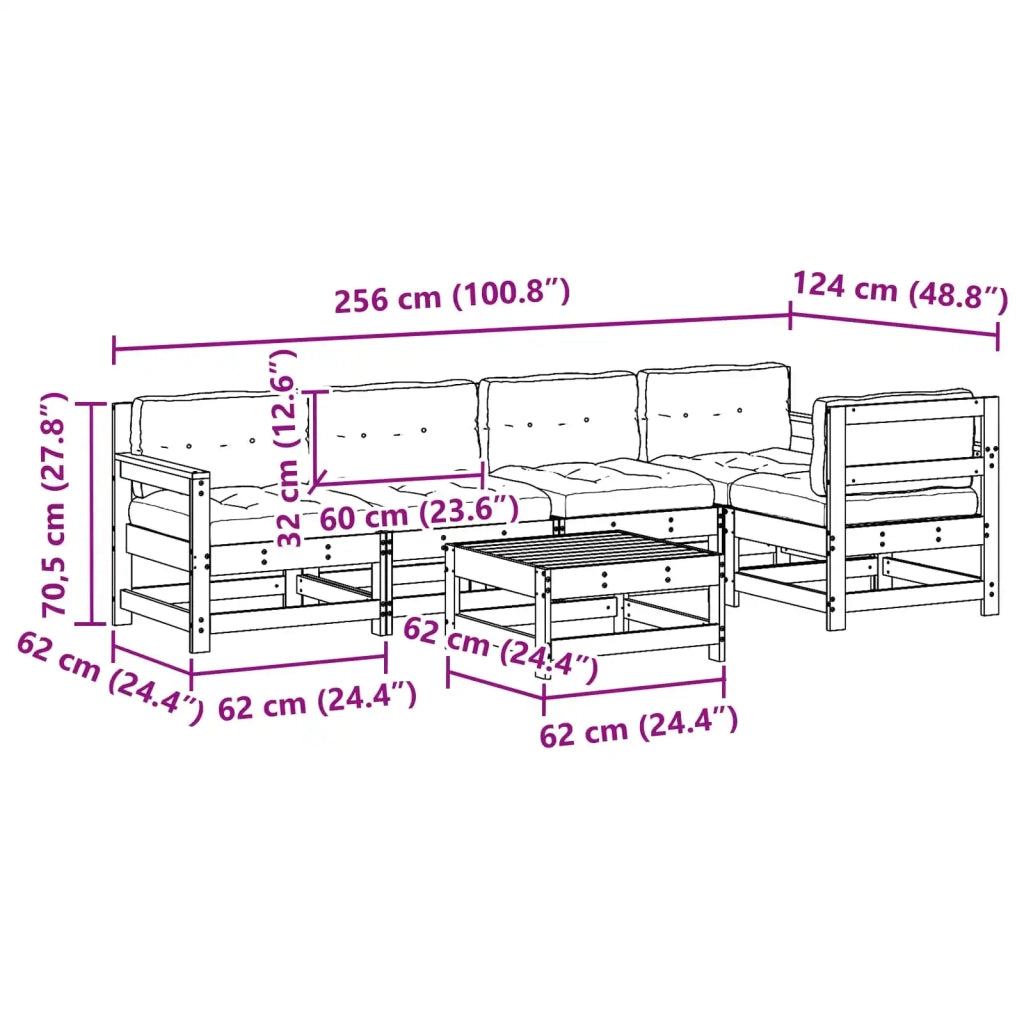 Set Lounge da Giardino 6 pcs Marrone Cerato 3418121