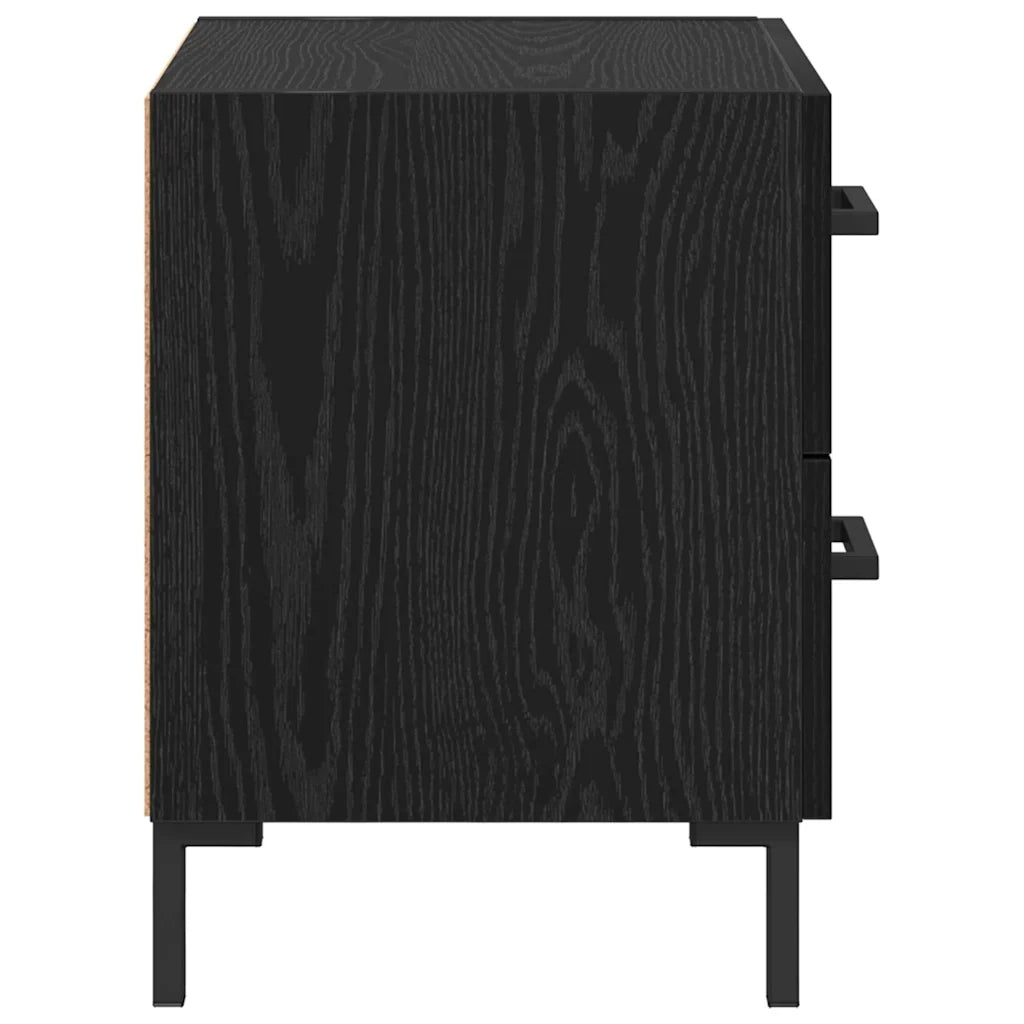 Set di 2 Comodini | Armadio da Notte | Mobiletto da notte Rovere Nero 40 x 35 x 47,5 cm