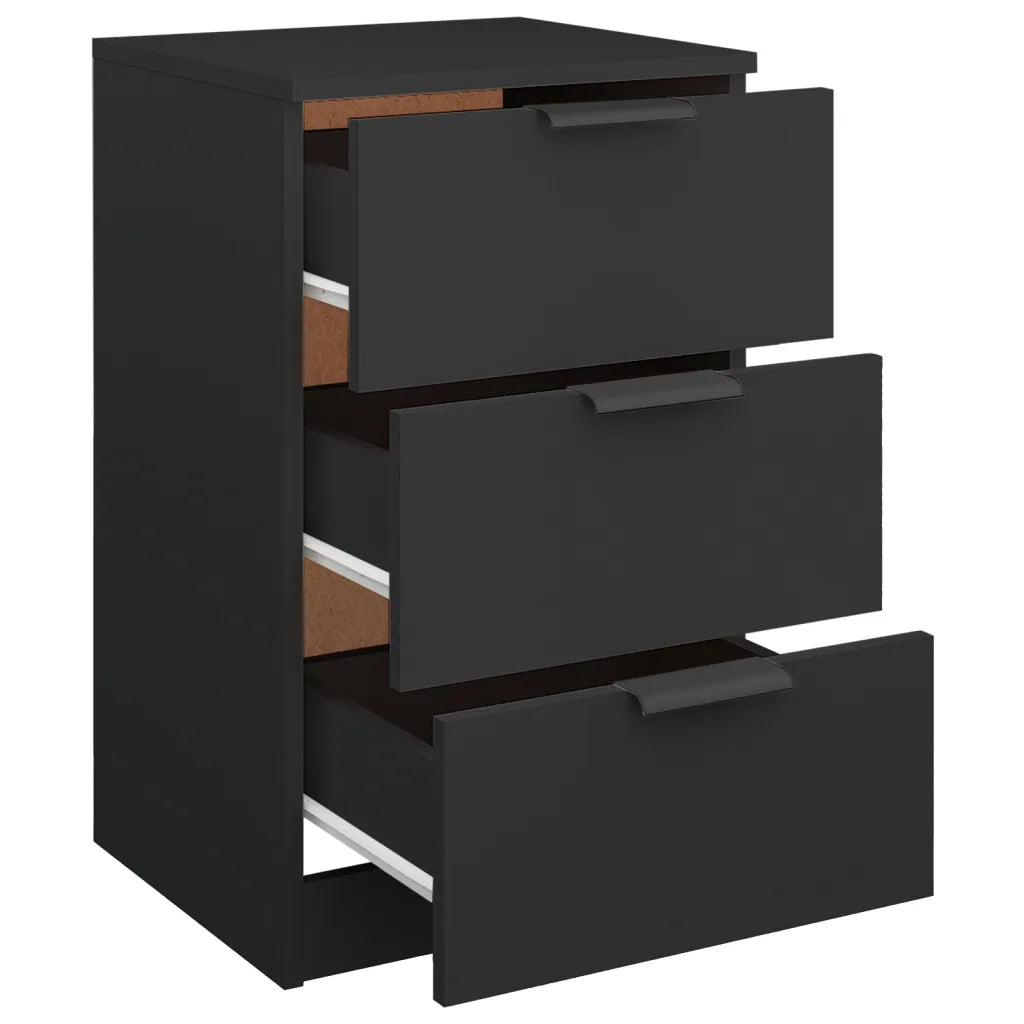 Comodini 2 pz-Set di 2 Tavolino da notte Neri 40x36x65 cm
