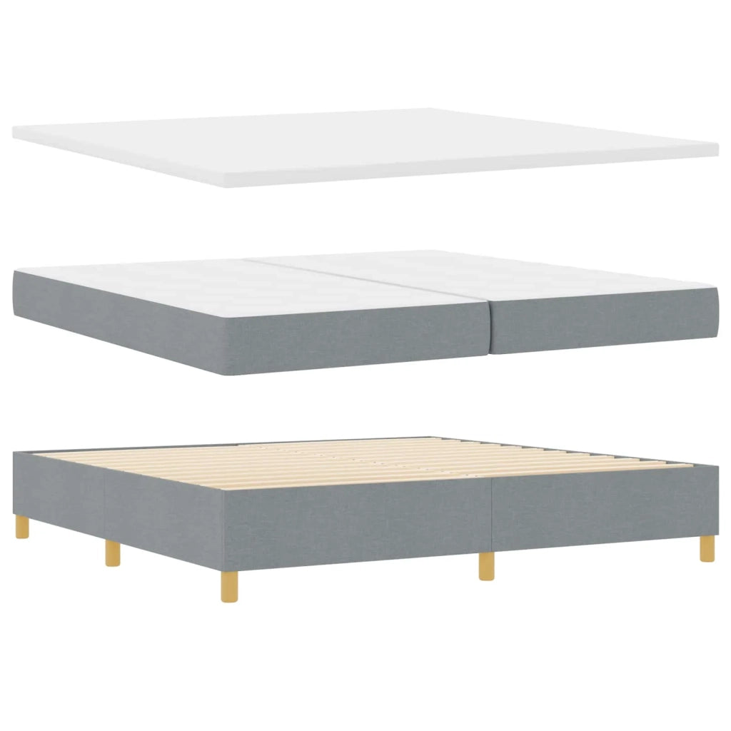 Letto a molle con materasso Grigio chiaro 200 x 200 cm Tessuto 3339721