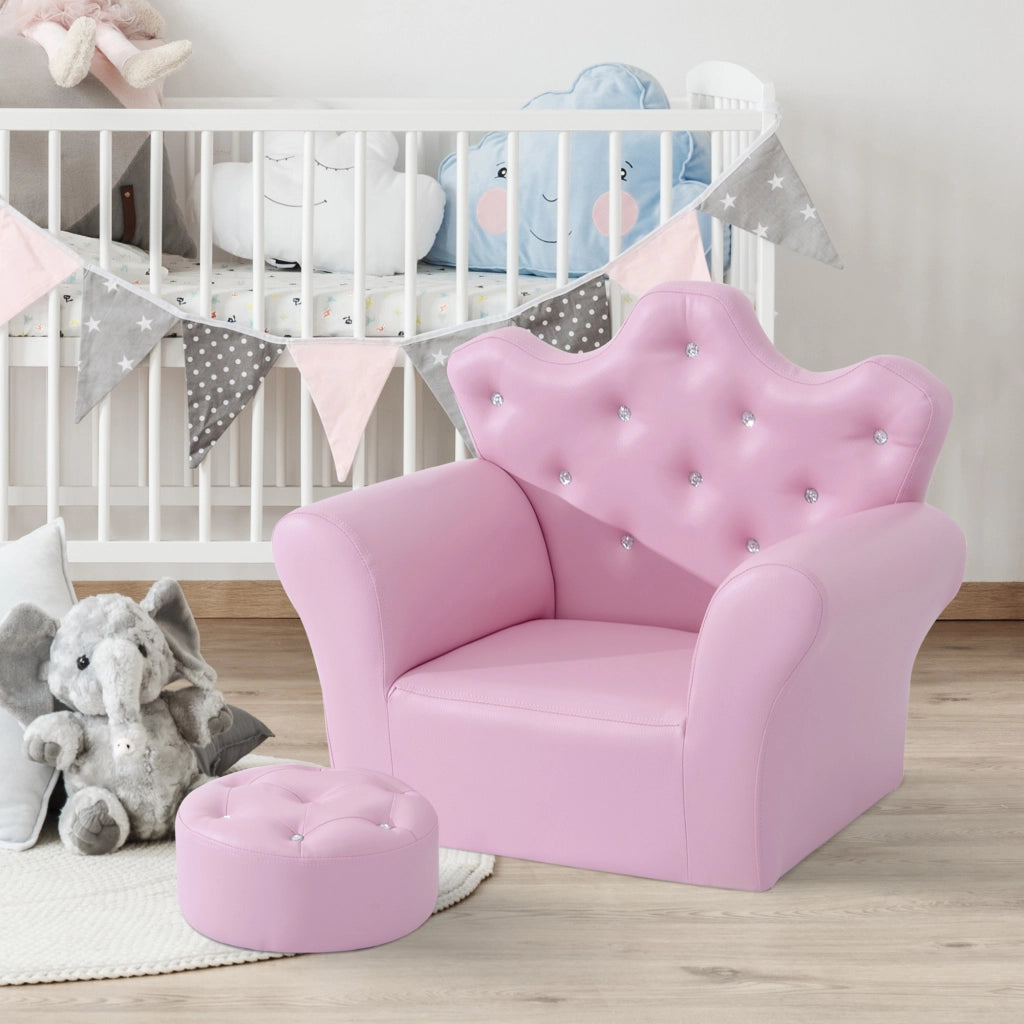 Divano 2 posti con pouf ¨C Minimal ¨C rosa