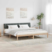 Struttura del Letto marrone e grigio scuro 200 x 200 cm 3394339