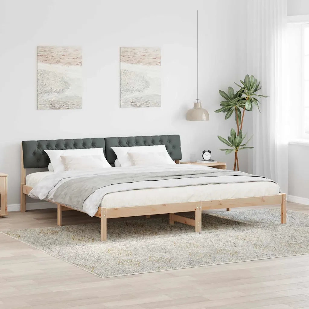 Struttura del Letto marrone e grigio scuro 200 x 200 cm 3394339