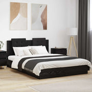 Struttura letto con testata-Giroletto Rovere Nero 150 x 200 cm