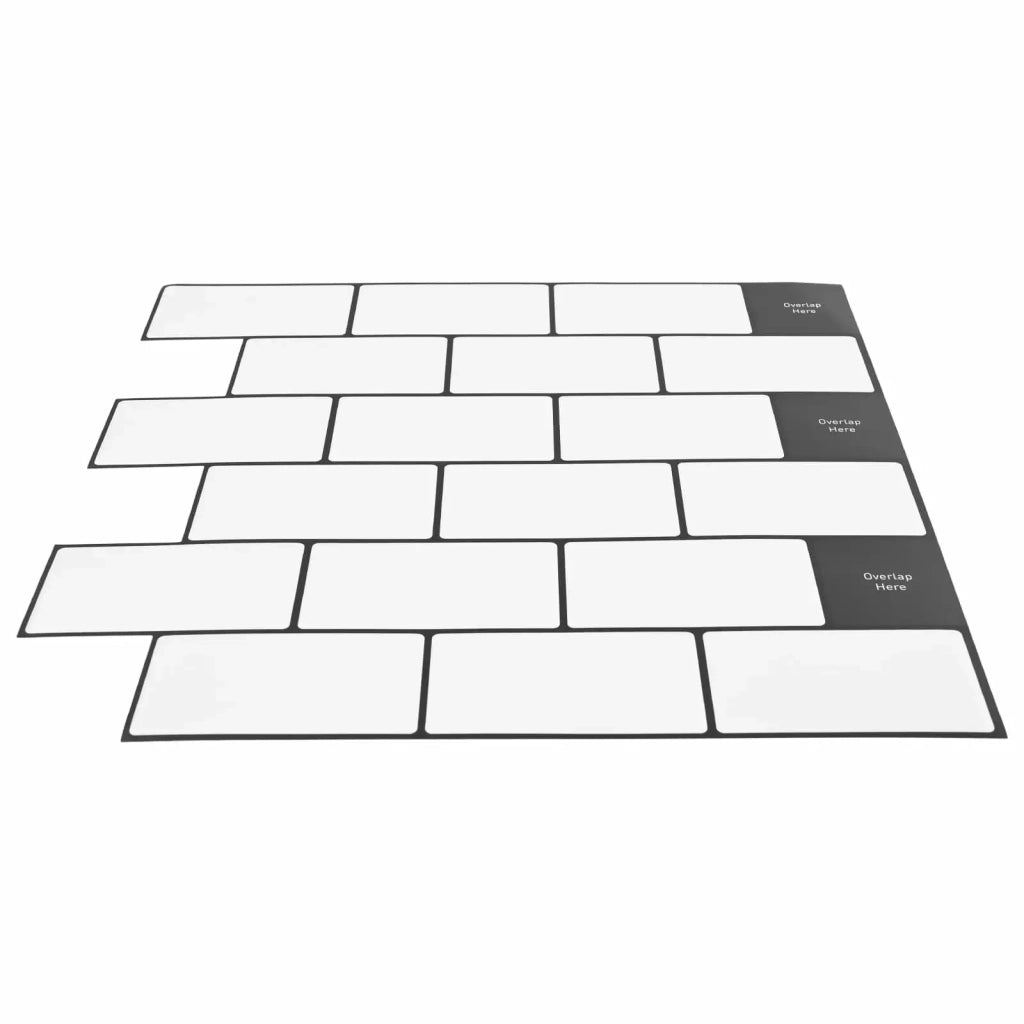 Piastrella subway 20 pz Bianco e Nero 30 x 30 cm CFW7760059