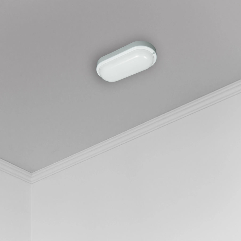 Plafoniera LED ovale bianca 8W 4000K IP64 Davo Eko-Light