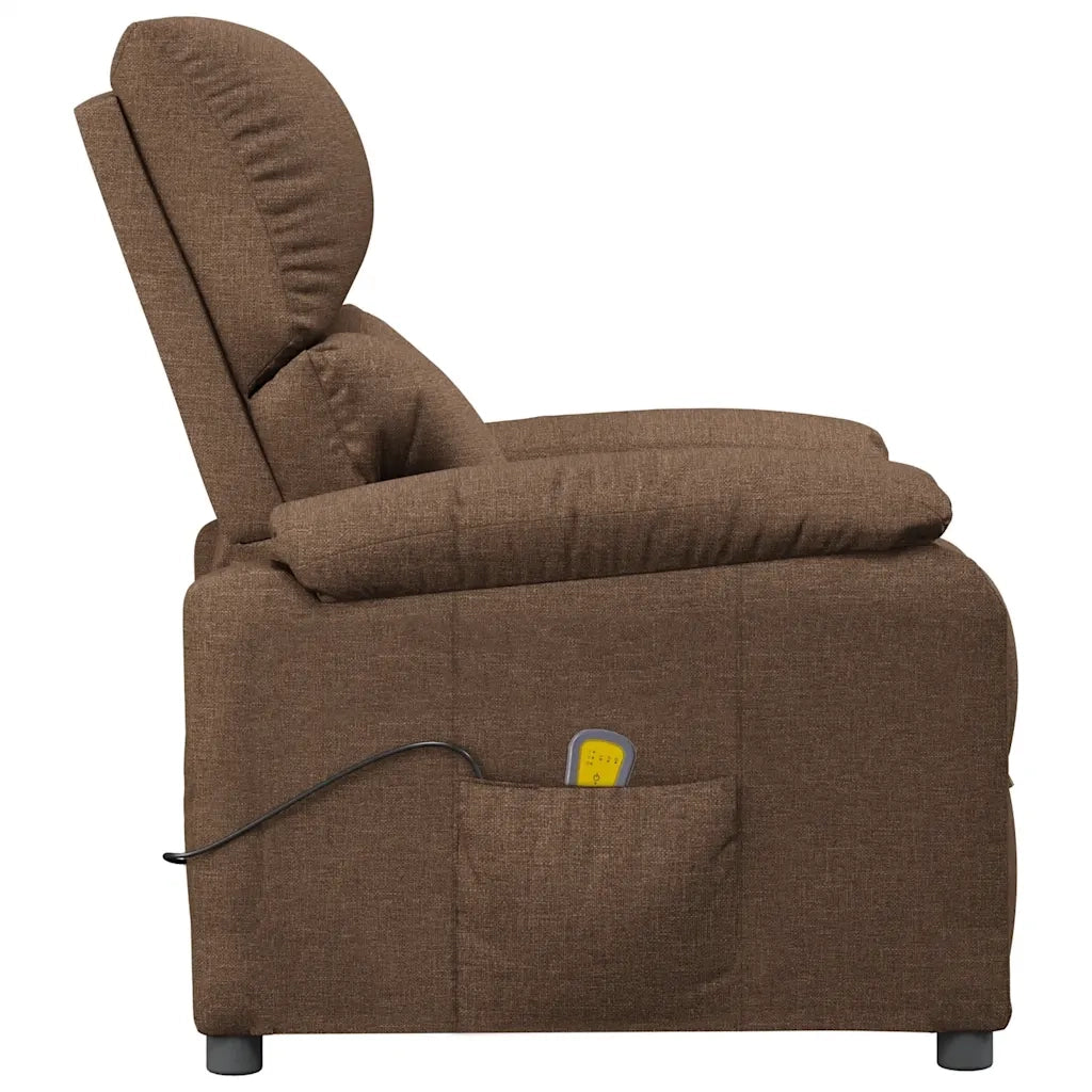 Poltrona Massaggiante Marrone in Tessuto 322458
