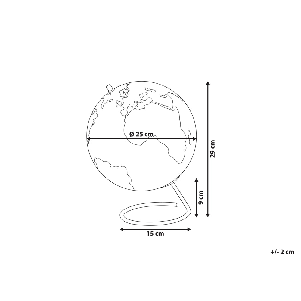 Globo Decorativo mappamondo Rame Nero 25 cm Moderno con Magneti