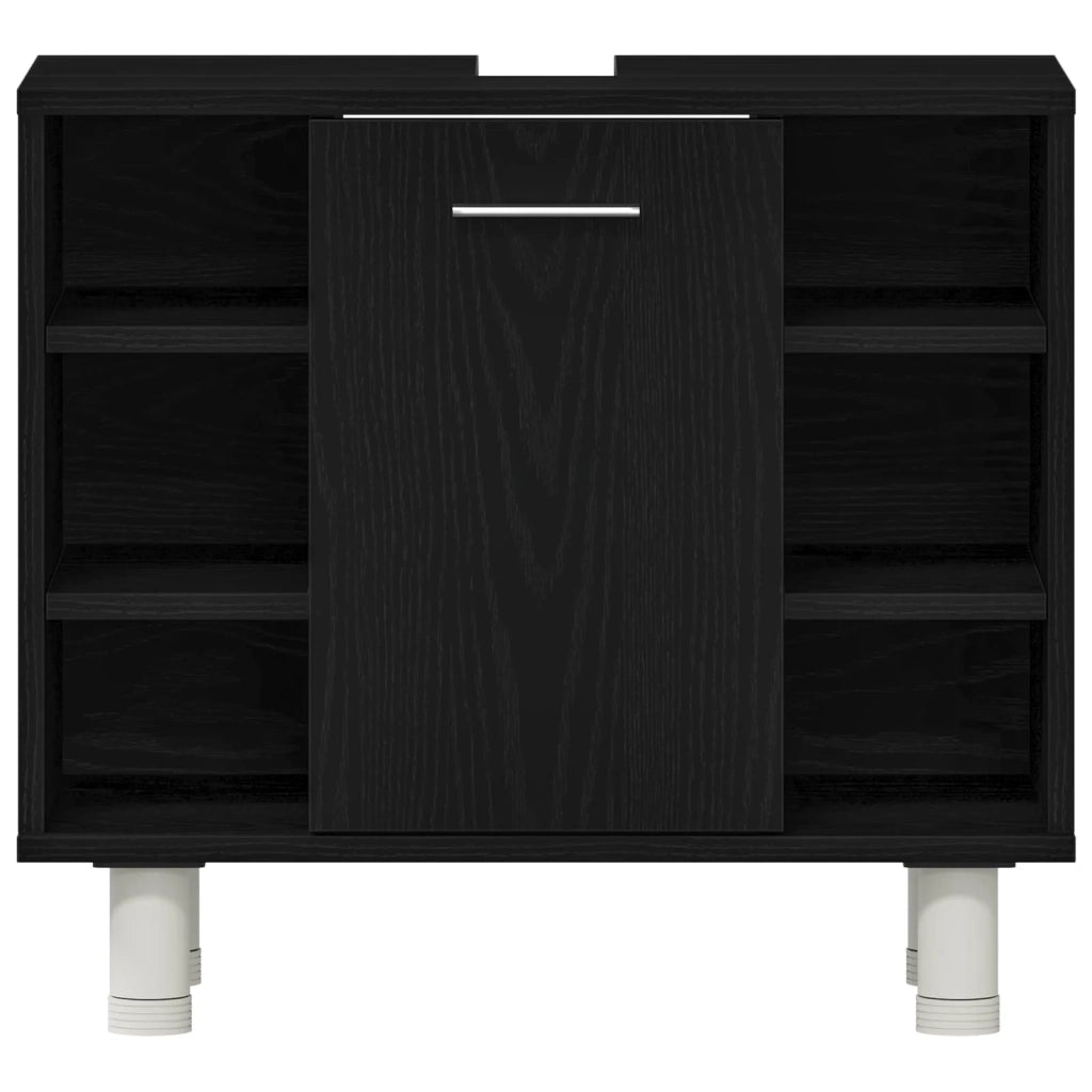 Set di mobili per il bagno 3 pcs Nero 30 x 30 x 179,5 cm 3333049