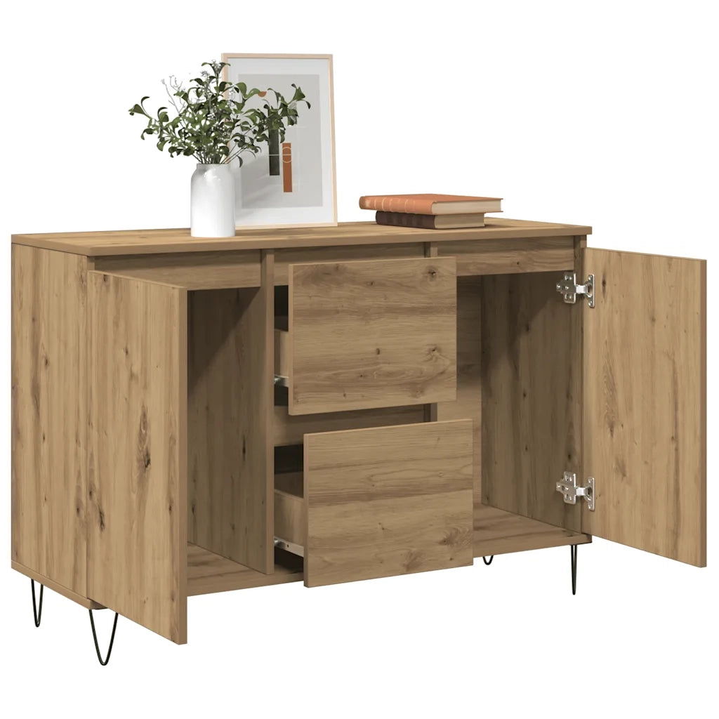 Credenza-Buffet-Armadio da cucina Rovere Artigianale 101,5x35x70 cm in Legno Multistrato 338602