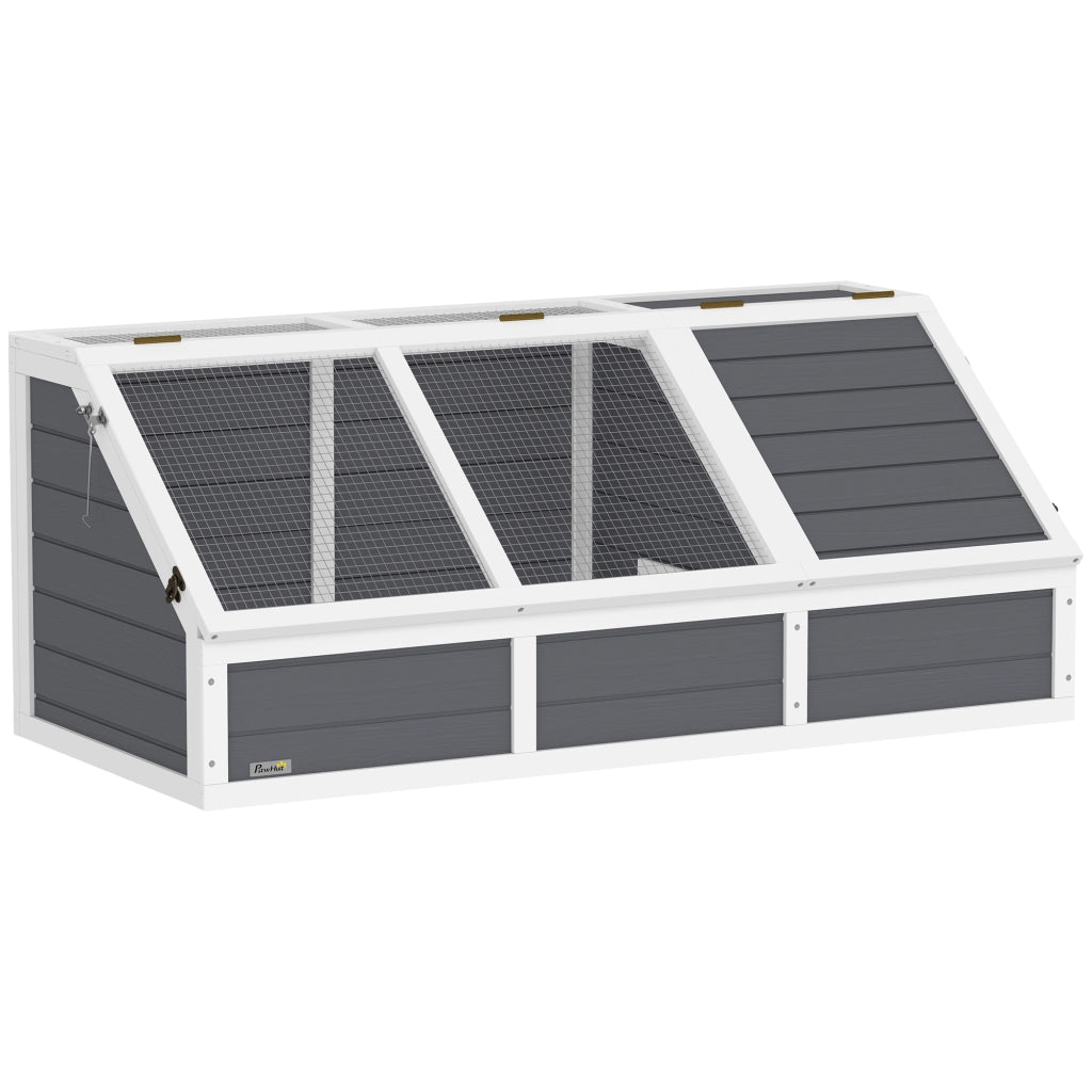 Gabbia recinto per animali piccoli tartaruga in legno con coperchio apribile 2 spazi ¨C Xylo ¨C Grigio