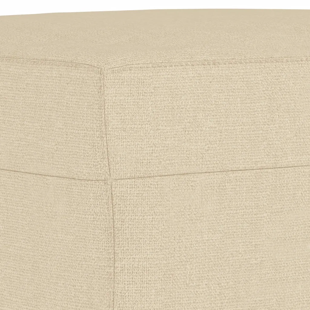 Set di Divani 3 pz con Cuscini Crema in Tessuto