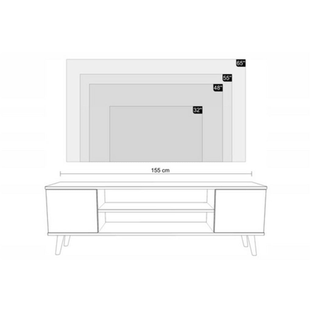 Mobile porta TV Focus 155 cm in rovere artisan e bianco