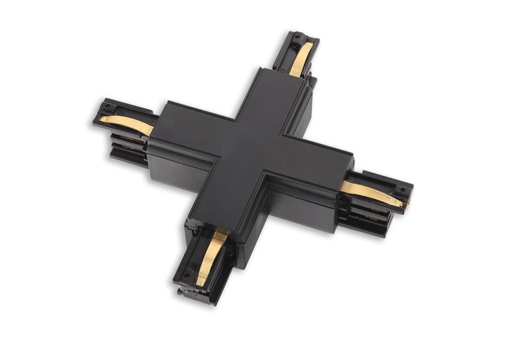 Connettore X binario trifase 3 circuiti nero Maxlight