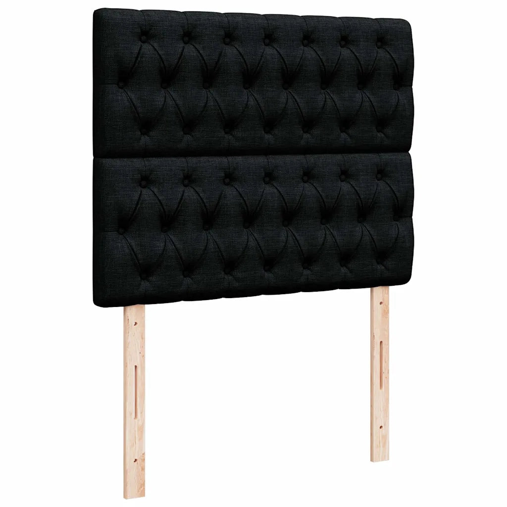 Struttura Letto Pouf con Materasso Nero 120x200 cm in Tessuto 3314081