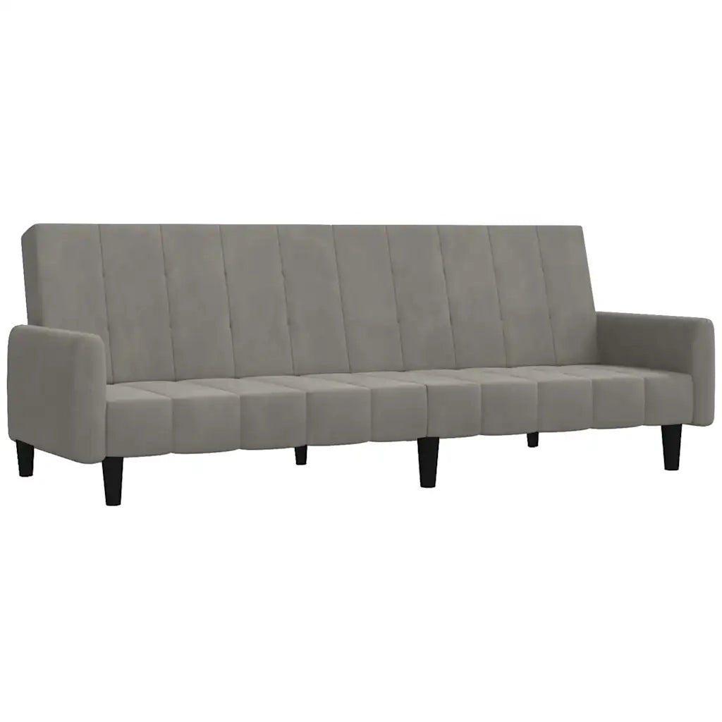 Divano letto | Sof¨¤ letto | Letto singolo a 2 Posti Grigio Chiaro in Velluto