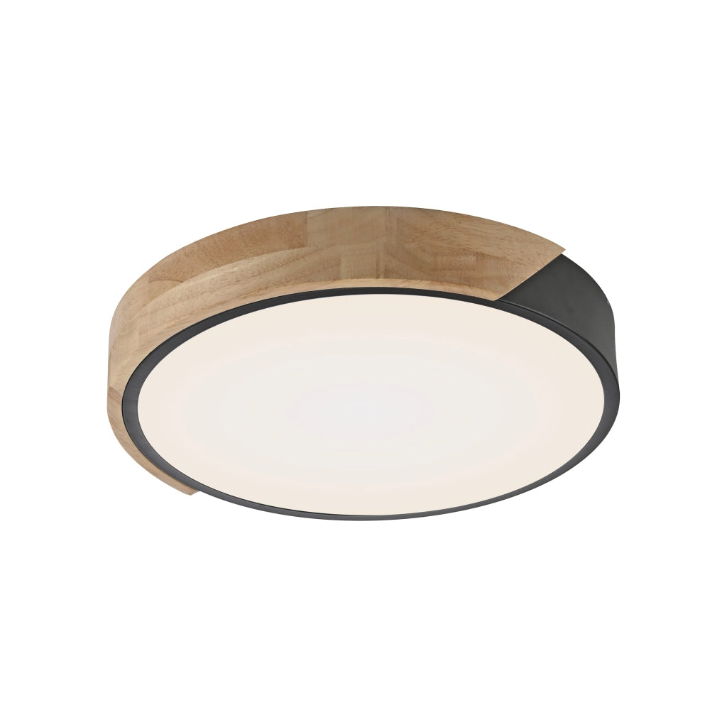 Plafoniera rotonda Ø32 nera/legno LED 24W BILA Just Light
