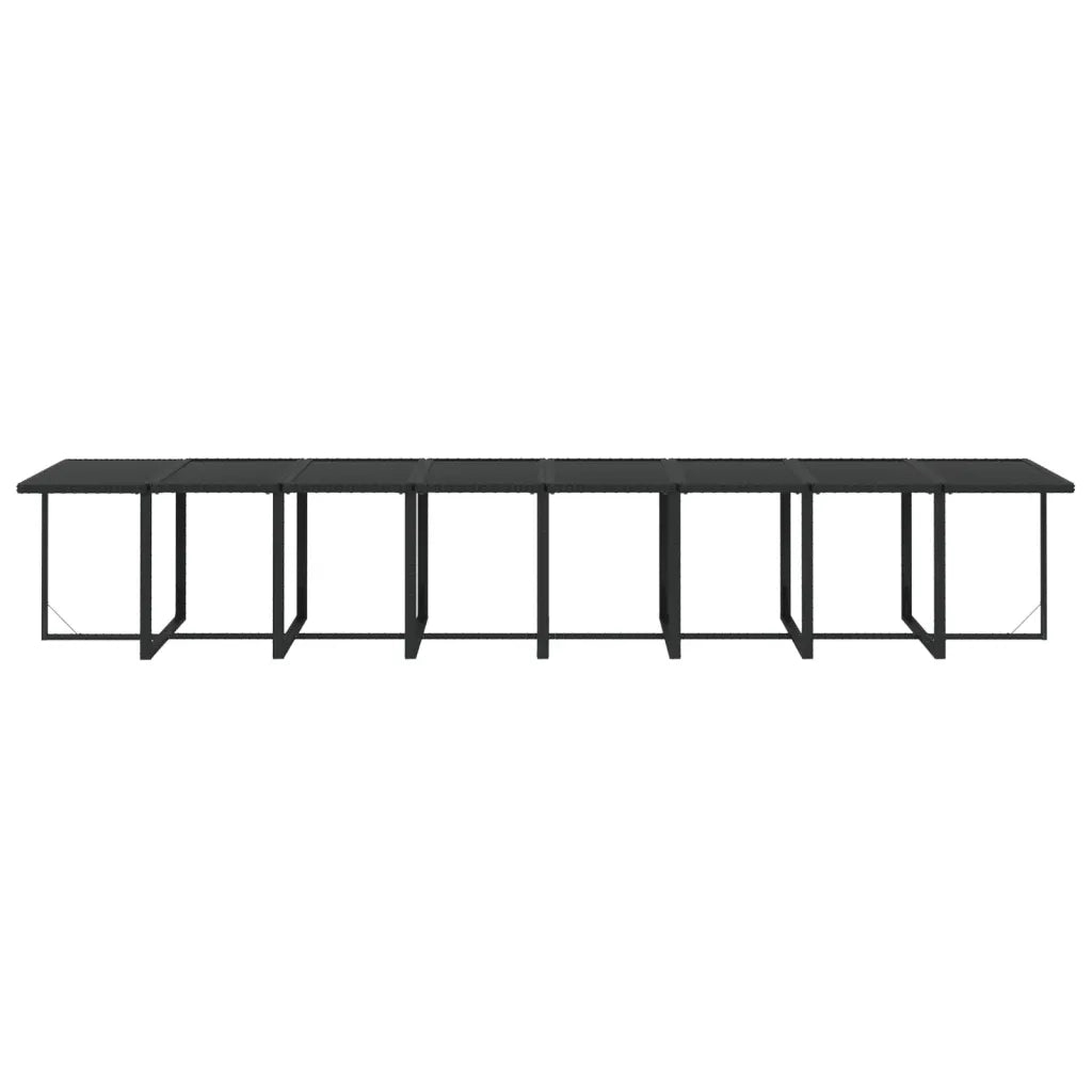 Set da Pranzo da Giardino 21 pz con Cuscini in Polyrattan Nero 3095667