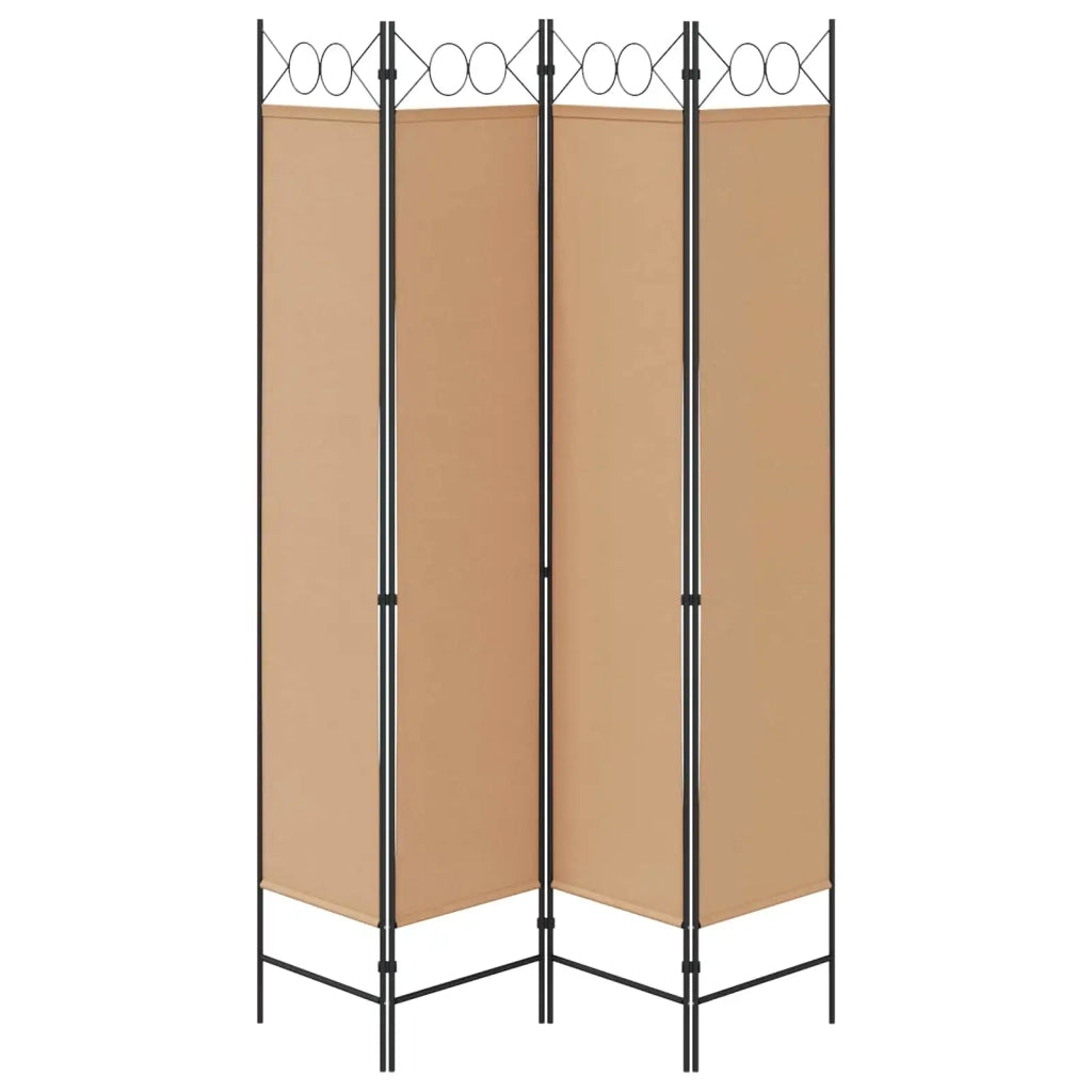 Divisorio Ambienti | Divider per stanze | Paravento a 4 Pannelli Beige 160 x 200 cm Tessuto