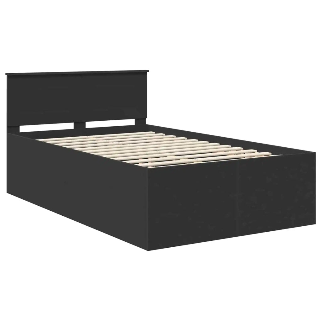 Struttura del letto-Giroletto Nero 135 x 190 cm Legno multistrato 494030