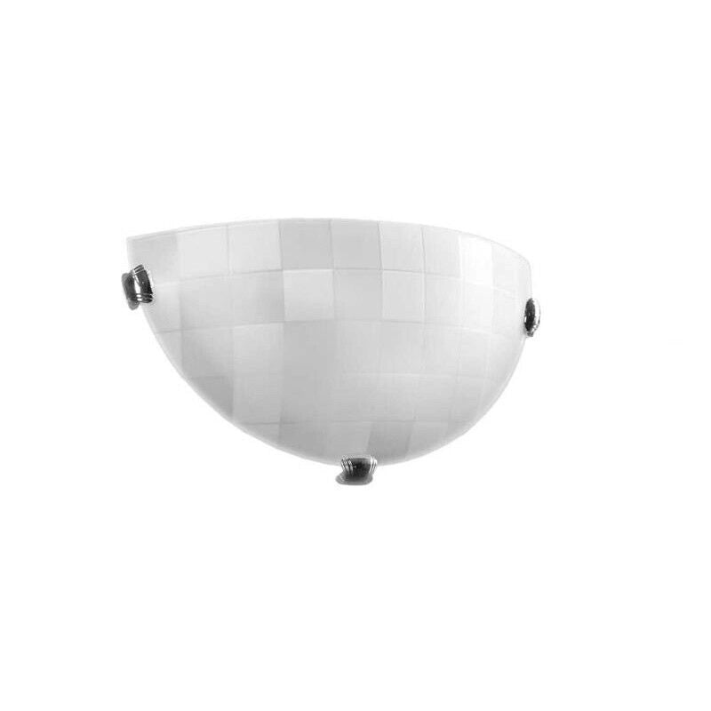 PLAFONIERA APPLIQUE DA 30CM CON DESIGN A QUADRI IN COLORE BIANCO