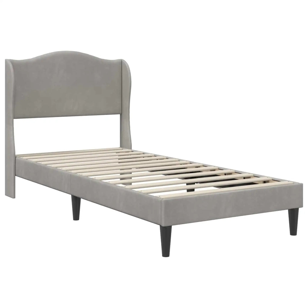 Struttura del letto-Giroletto Grigio Chiaro 80 x 200 cm Velluto 164493