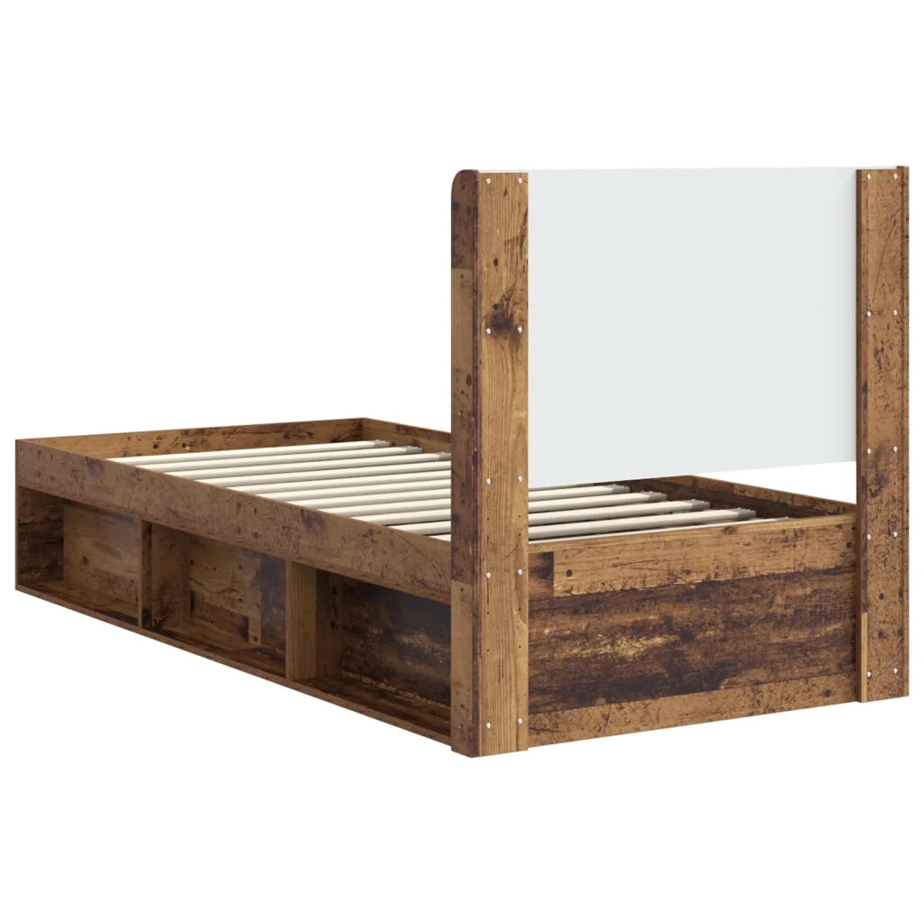 Struttura del letto con stoccaggio e testata Legno antico 3413915