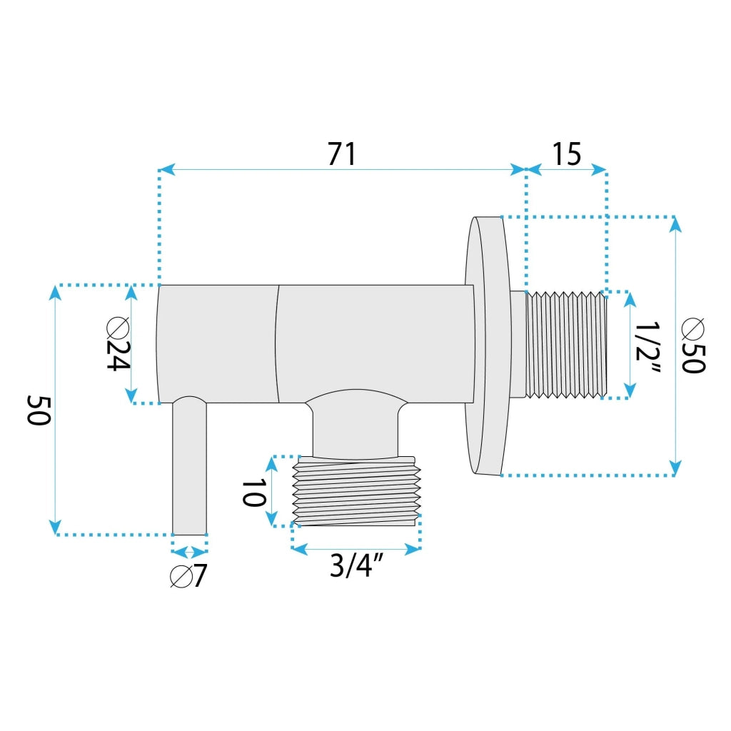 Valvola Ad Angolo 1/2" X 3/4" Brush Nickel