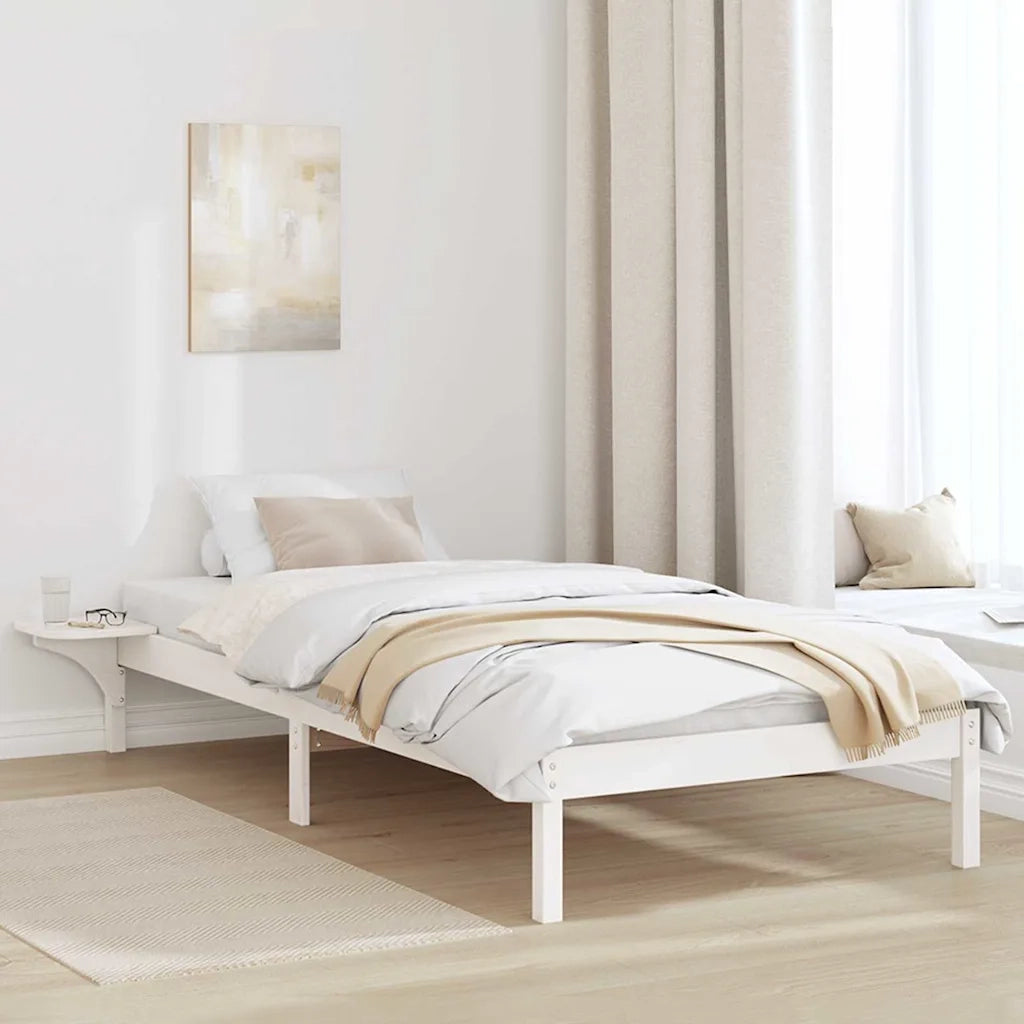 Struttura del letto Bianco 90 x 200 cm Pino massello 873206