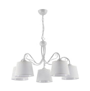 Lampadario retro 5 luci bianco E27 15W Kamelia Jupiter