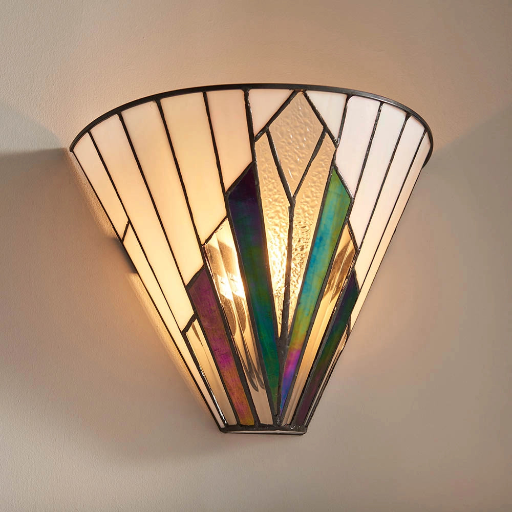 Applique Tiffany Astoria in vetro multicolor E14 40W