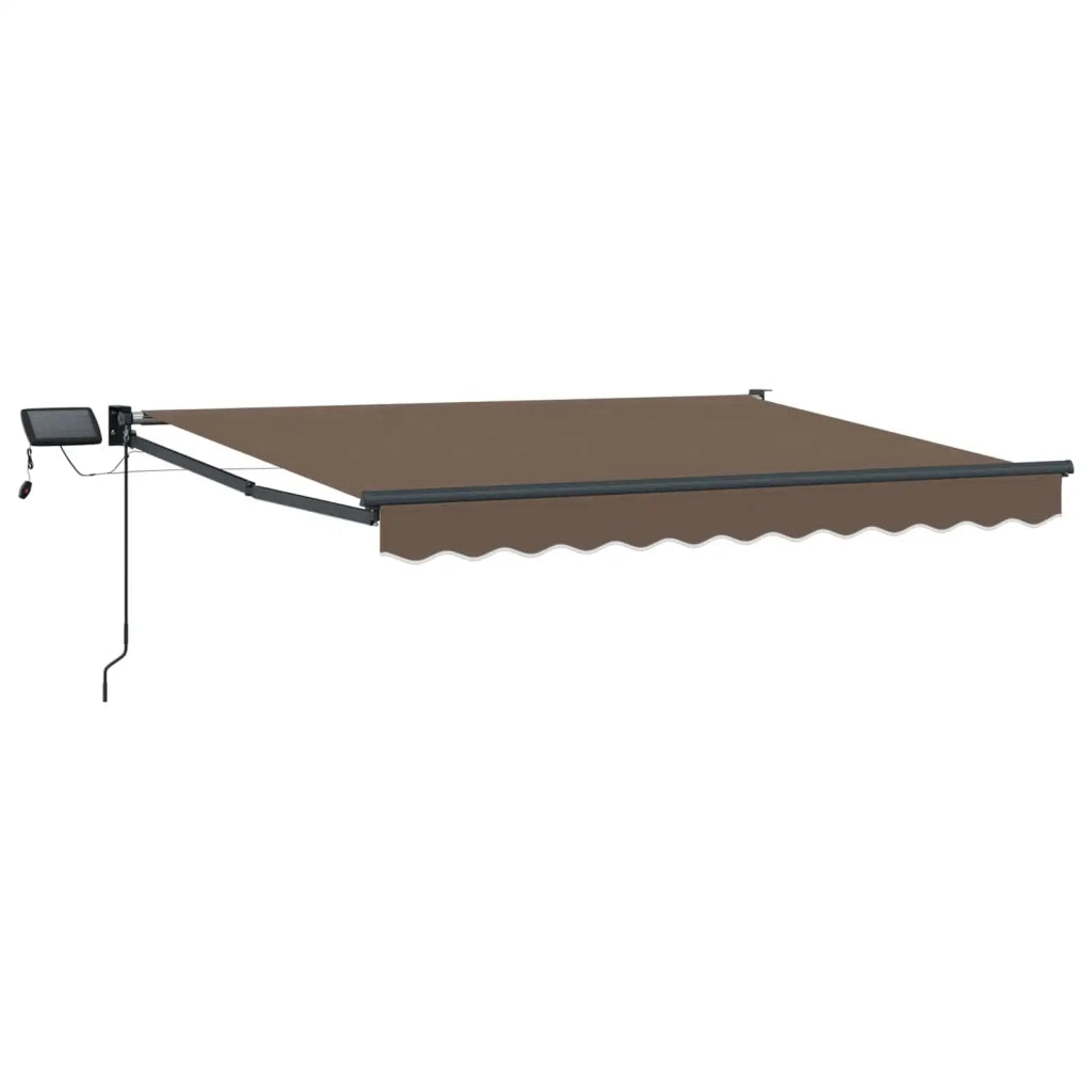 Tenda retrattile manuale con LED Tortora 3425873