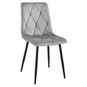 Sedia Libra in Velluto Grigio Argento con Gambe Nere