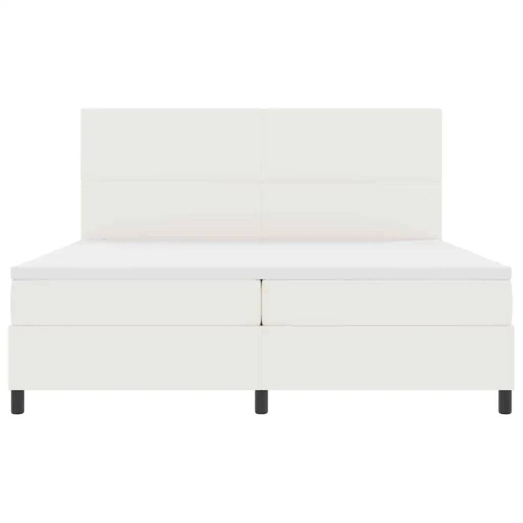 Letto a molle Crema e Bianco 200 x 200 cm Tessuto in Cords 3337573
