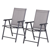 Sedia pieghevole con braccioli 2 pezzi per esterno ¨C Minimal ¨C metallo grigio 58x64x94 cm