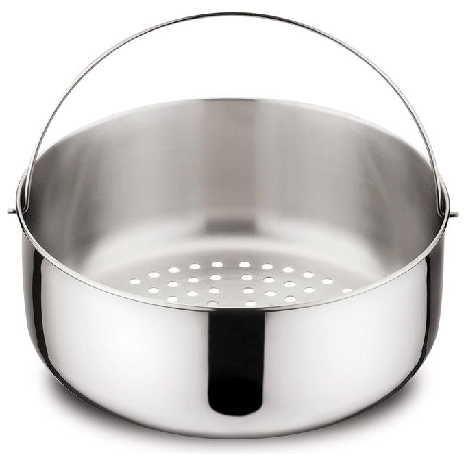 Lagostina 010920260407 Cestello Cuocivapore in Acciaio Inox per Pentola a Pressione Diametro 22 cm Capacita' 7 Litri colore Acciaio